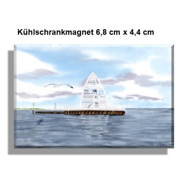 Fridge magnet Watercolor Maritime Art Print North Sea Juist Sea Mark Lemon Squeezer - Juist 11